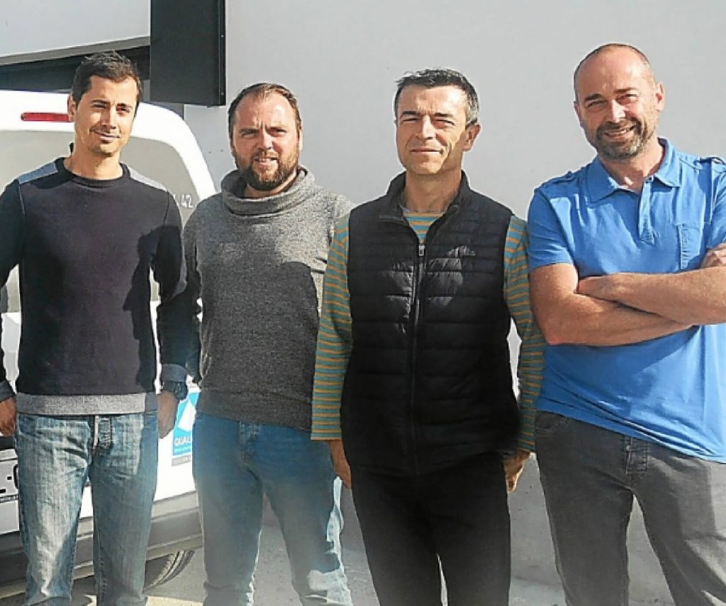 Photo de groupe quatre gérants Ker Alu Laurent Alart, Manuel Donias, Philippe Gazeau et Pierre Le Tensorer